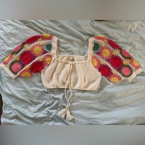 Spell and The Gypsy Let the Sunshine In Crochet Top Size Medium